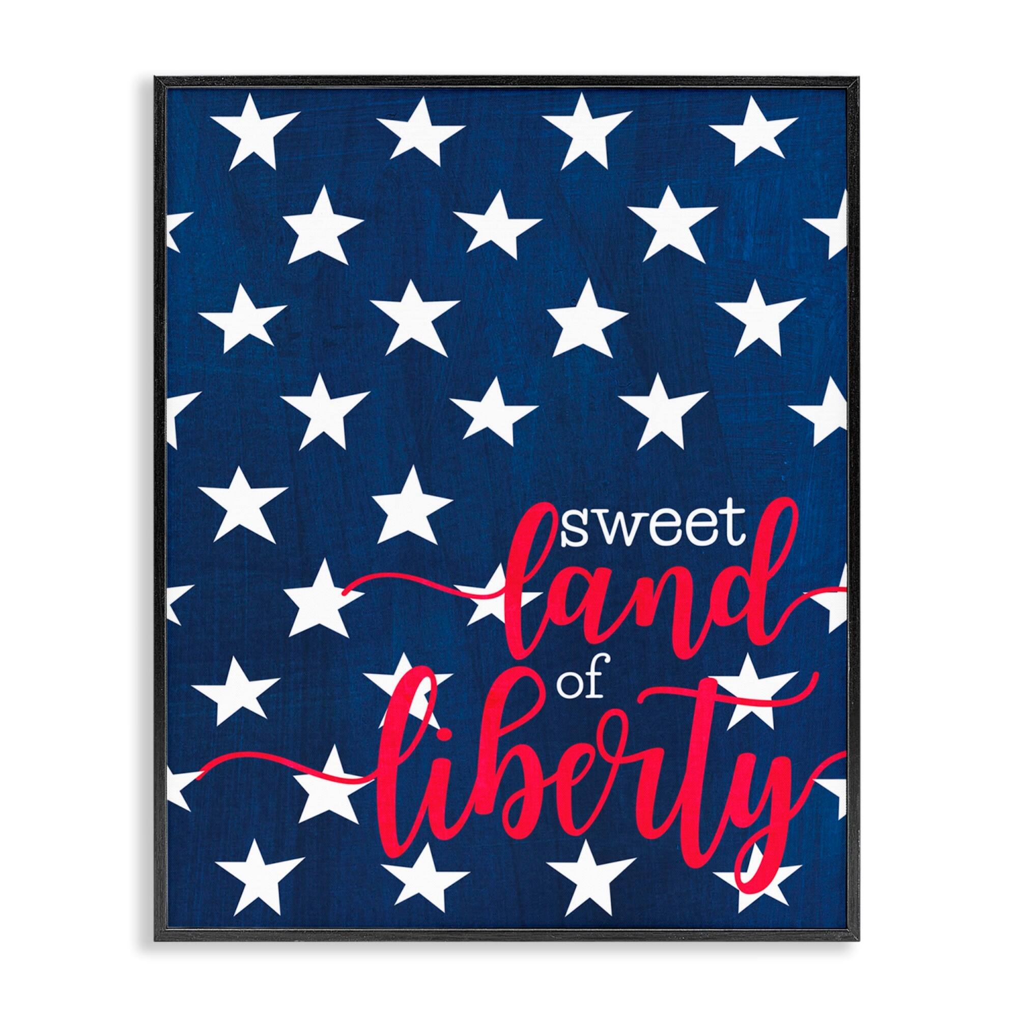 Stupell Industries Sweet Land Of Liberty Americana Framed Giclee Art